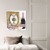 Runway Avenue Fashion and Glam Wall Art Canvas Prints 'Champagne Cocktail' putni znakovi - zlato, roze