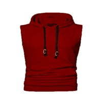 Capreze muns hoodie Solid Color Ljetni tenk Najbolje rukavice bez rukava T-majica s kapuljačom pulover sa kapuljačom vino crvena 3xl