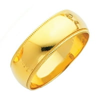 Jewels LU 14K Žuto zlato Muška solidna kupovina migrene Tradicionalna udobnost Fit Plaing Wedding Ring Bend veličine 6.5
