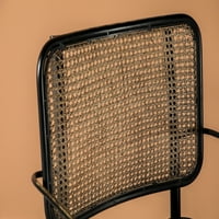 Akcentna stolica sa tapeciranim sjedalom smeđom i crnom bojom