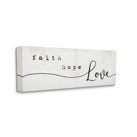 Stupell Industries Faith Hope ljubavna fraza šarmantan Kurzivni scenario platno zid Art, 24, dizajn Daphne