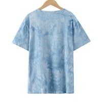 Ljetne košulje za žene Crewneck T-shirt udobne Casual bluze Regular Fit odjeća za djevojčice Tie Dye slatka