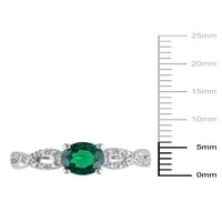 Carat T. G. W. stvorio smaragdni i dijamantski naglasak 10kt Infinity zaručnički prsten od bijelog zlata