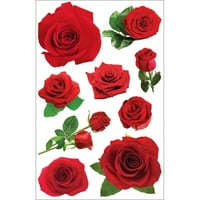 3D naljepnica 4.5`x7` list-crvena ruža višebojna